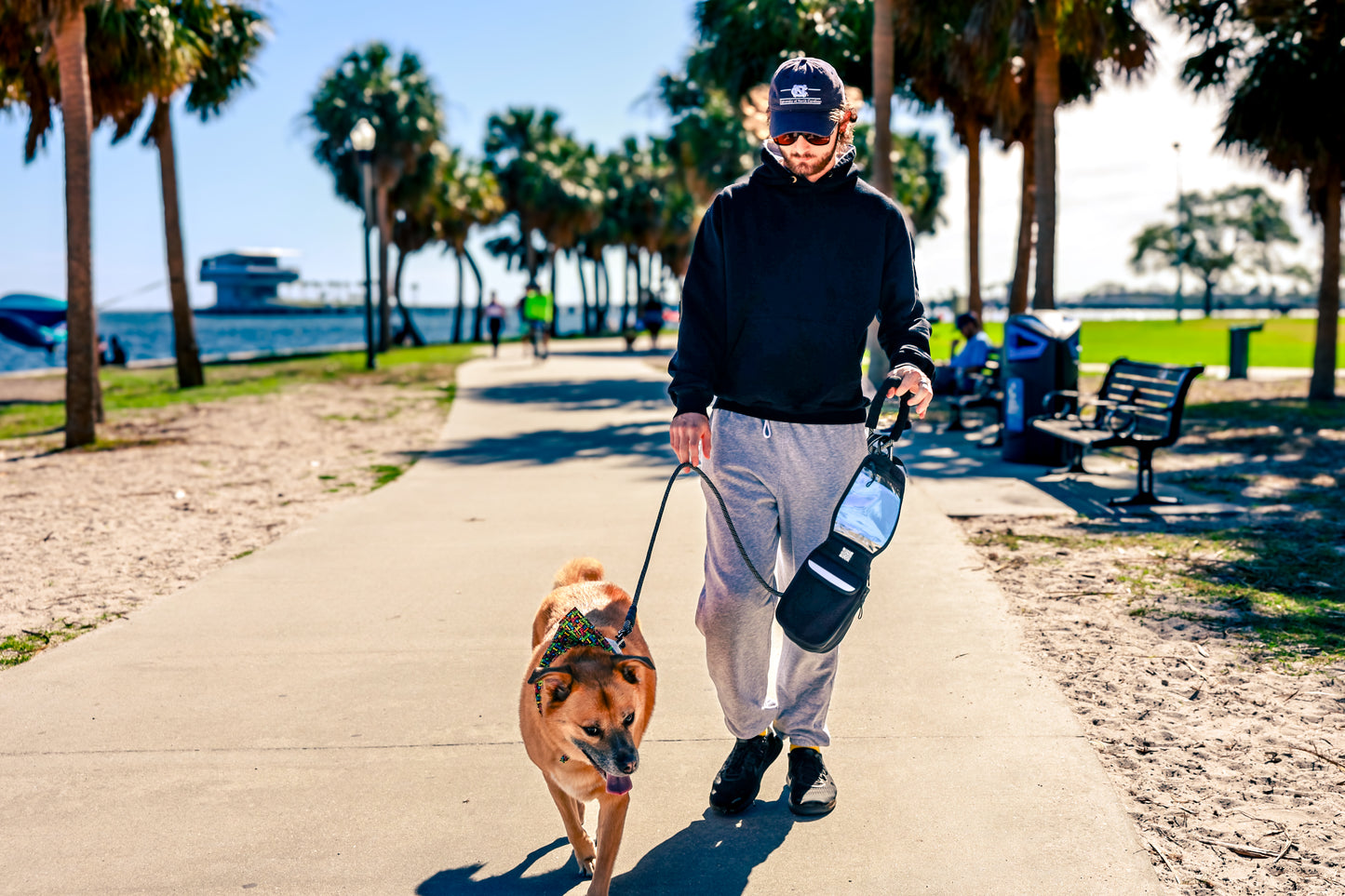 The Ultimate Hands-free Dog Walking Bag (Black)