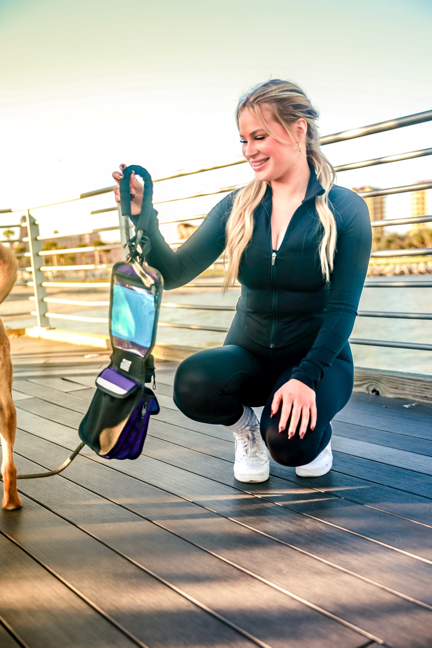 The Ultimate Hands-free Dog Walking Bag (Purple)
